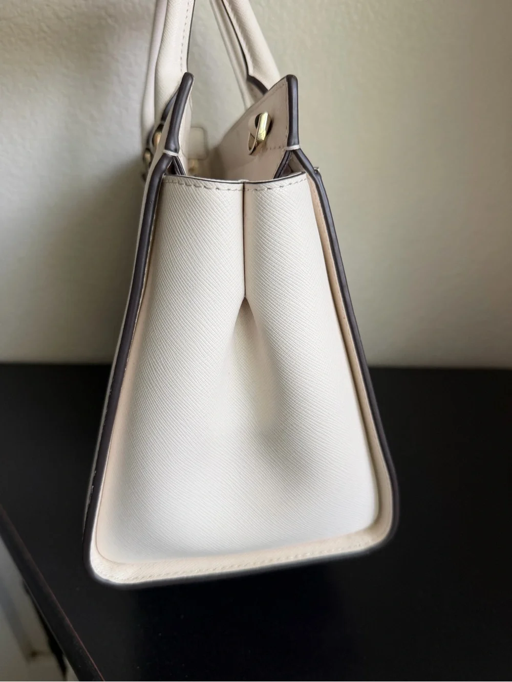 kate spade Cream/White Saffiano Leather Top-Handle Satchel Great Condition